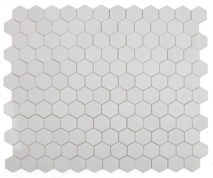 Elysium - Hexagon 3" x 3" Marble Mosaic - Thassos Polished