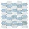See Elysium - Montage 12.5 in. x 13.25 in. Elongated Hex Marble Mosaic - Crystal Ocean