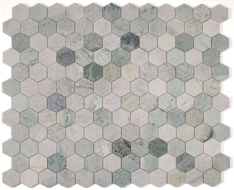 Elysium - Hexagon 3" x 3" Marble Mosaic - Green