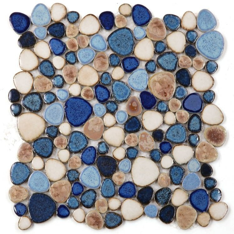 Elysium - Growing Seaside 11.5 in. x 11.5 in. Porcelain Mosaic