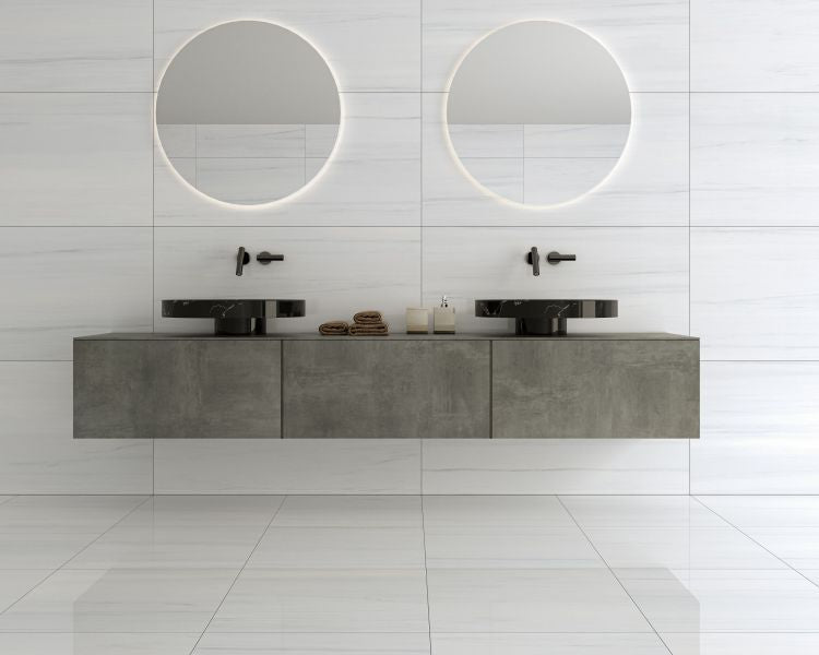 Elysium - Dolomite Supreme - 12 in. x 24 in. Polished Rectified Porcelain Tile - AN Dolomite