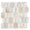 See Elysium - Montage 12.5 in. x 13.25 in. Elongated Hex Marble Mosaic - Polished Calacatta Gold