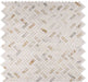 Elysium - Herringbone Sunrise Polished 11 in. x 12.5 in. Marble Mosaic