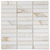 See Elysium - Slot 11.75 in. x 11.75 in. Marble Mosaic - Calacatta