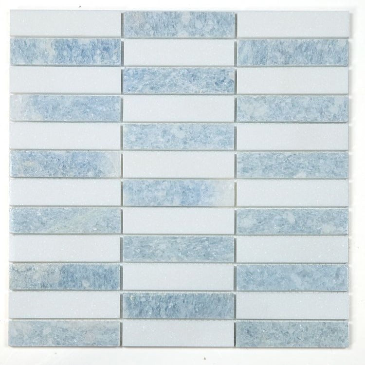 Elysium - Slot 11.75 in. x 11.75 in. Marble Mosaic - Crystal Ocean