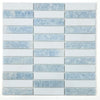 See Elysium - Slot 11.75 in. x 11.75 in. Marble Mosaic - Crystal Ocean