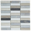 See Elysium - Slot 11.75 in. x 11.75 in. Marble Mosaic - Blue