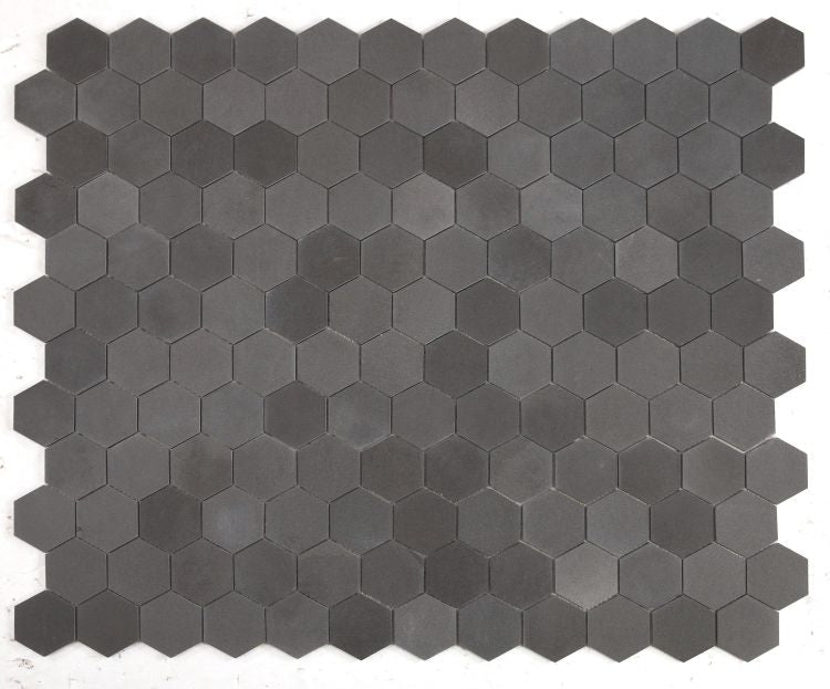 Elysium - Hexagon 3&quot; x 3&quot; Marble Mosaic - Basalt