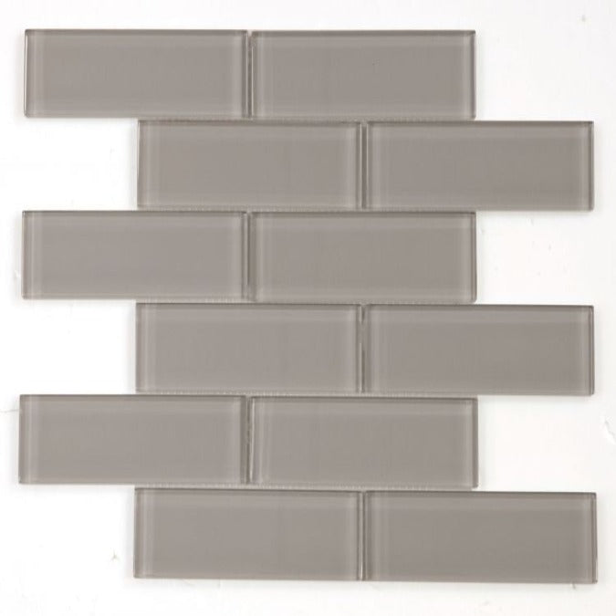 Elysium - Casale Grey Shining 11.75 in. x 11.75 in. Glass Mosaic