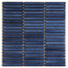 Elysium - Hulu 11.25 in. x 12 in. Matte Porcelain Mosaic - Blue Band