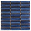 See Elysium - Hulu 11.25 in. x 12 in. Matte Porcelain Mosaic - Blue Band