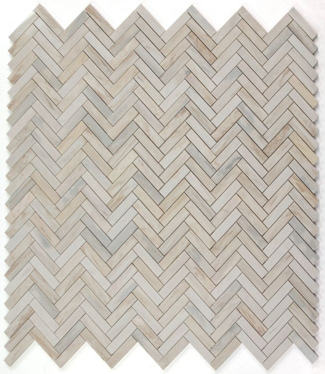 Elysium - Herringbone Eurasian 11.25 in. x 11.25 in. Marble Mosaic