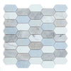 See Elysium - Montage 12.5 in. x 13.25 in. Elongated Hex Marble Mosaic - Livid