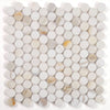 See Elysium - Penny Marble 11 in. x 11.75 in. Marble Mosaic - Polished Calacatta