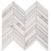 Elysium - Chevron 11.75 in. x 12 in. Marble Mosaic - Shadow Calacatta