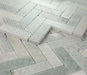 Elysium - Herringbone Green 11 in. x 12.5 in. Marble Mosaic