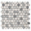 See Elysium - Penny Marble 11 in. x 11.75 in. Marble Mosaic - Honed Dusk