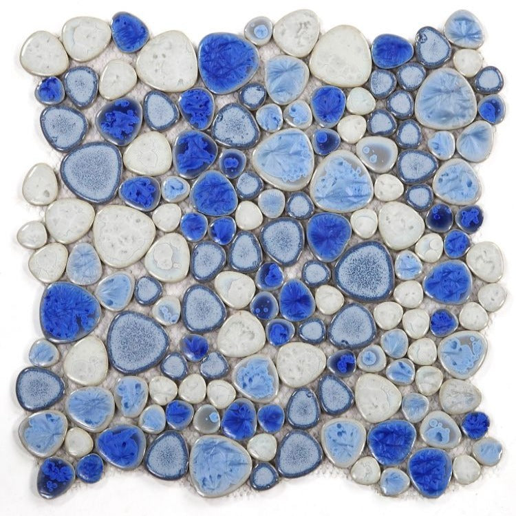 Elysium - Growing Sapphire 11.5 in. x 11.5 in. Porcelain Mosaic