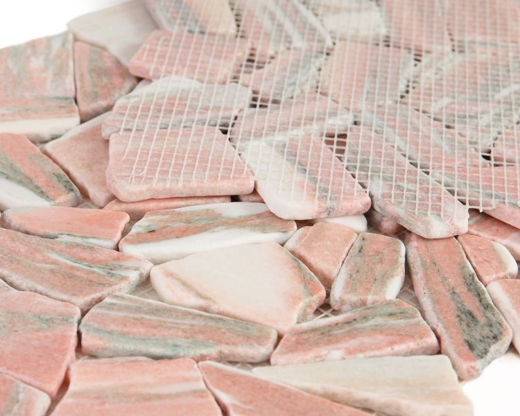 Elysium - River Stone 12&quot; x 12&quot; Stone Mosaic - Rose