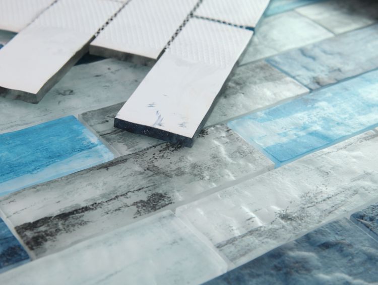 Elysium - Art 11.75 in. x 11.75 in. Glass Mosaic - Ocean Casale