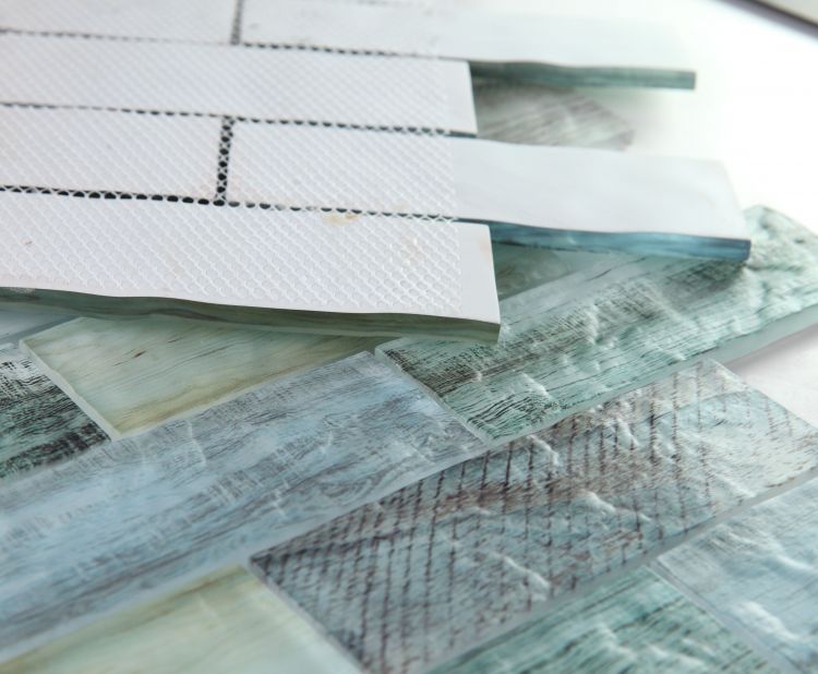 Elysium - Art 11.75 in. x 11.75 in. Glass Mosaic - Wood Lake