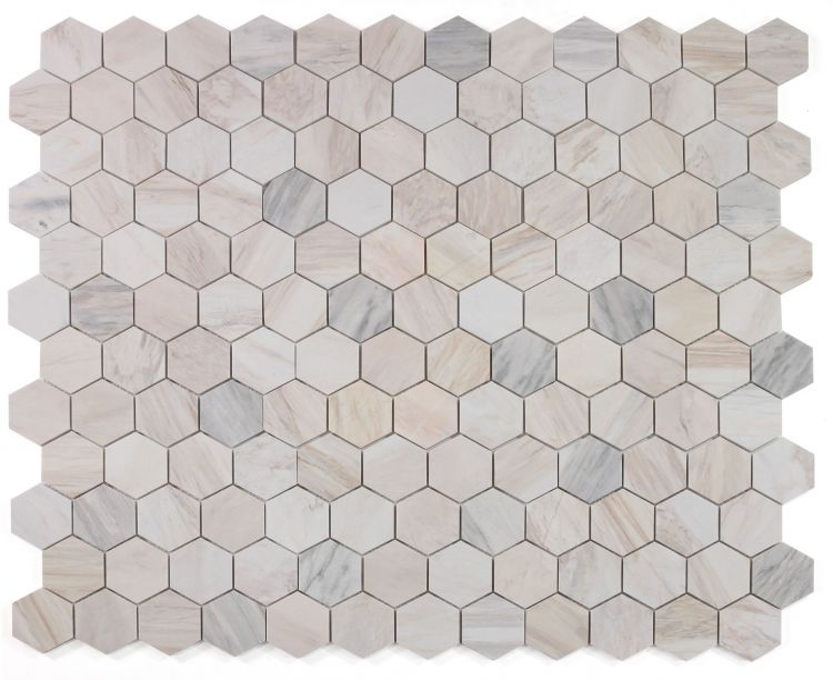 Elysium - Hexagon 3&quot; x 3&quot; Marble Mosaic - Eura Honed