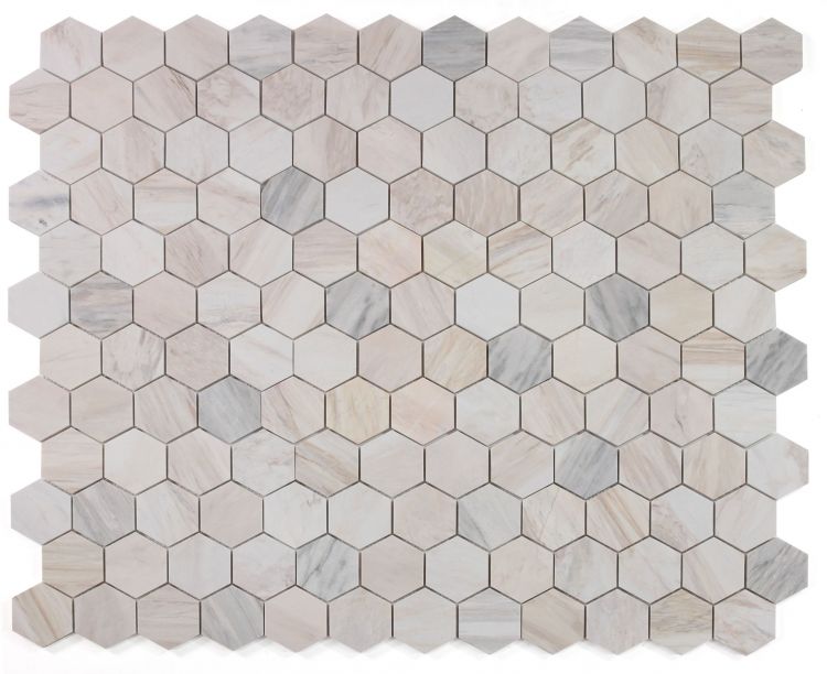 Elysium - Hexagon 3" x 3" Marble Mosaic - Eura Honed