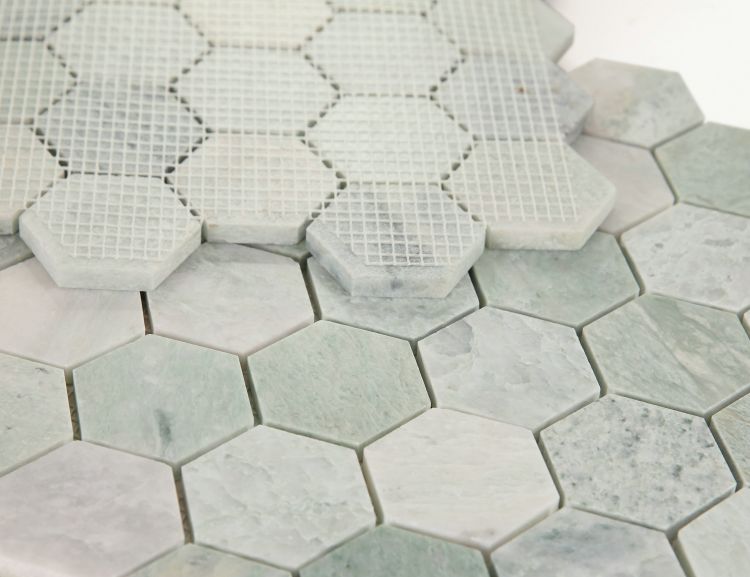 Elysium - Hexagon 2&quot; x 2&quot; Marble Mosaic - Green