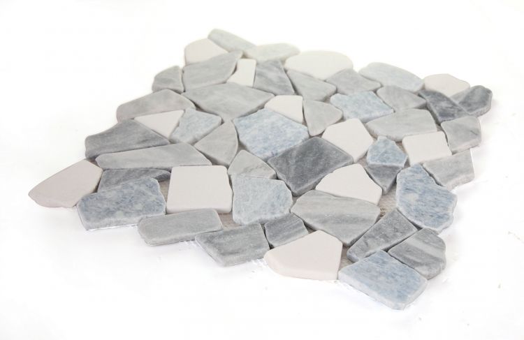 Elysium - River Stone 12" x 12" Stone Mosaic - Blue Ocean