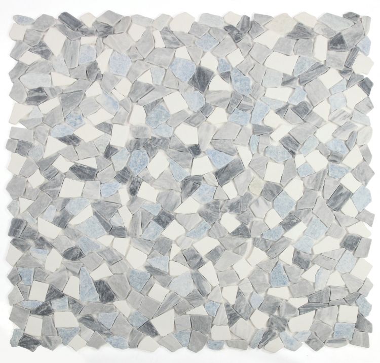 Elysium - River Stone 12&quot; x 12&quot; Stone Mosaic - Blue Ocean