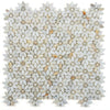 See Elysium - Daisy Wild Calacatta Gold 12.75 in. x 13.25 in. Glass and Stone Mosaic