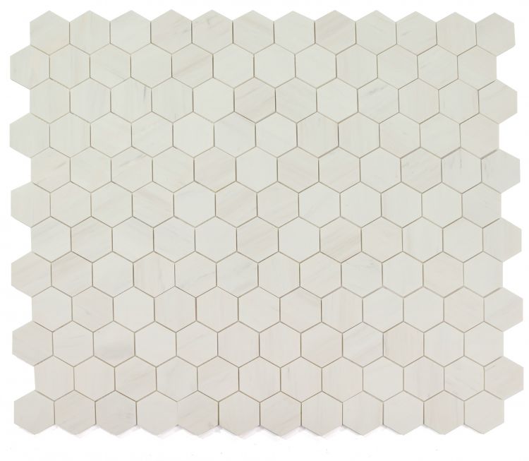 Elysium - Hexagon 3" x 3" Marble Mosaic - Dolomite Honed