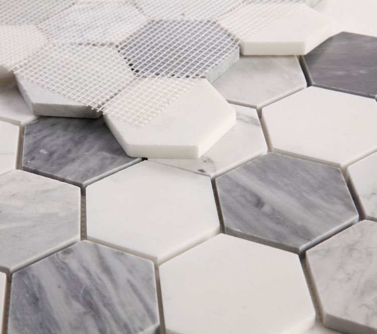 Elysium - Hexagon 3&quot; x 3&quot; Marble Mosaic - Dusk