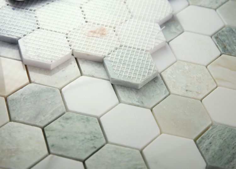 Elysium - Hexagon 2&quot; x 2&quot; Marble Mosaic - Spring