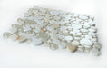 Elysium - Peach 12" x 12" Glass and Marble Mosaic - Calacatta Gold