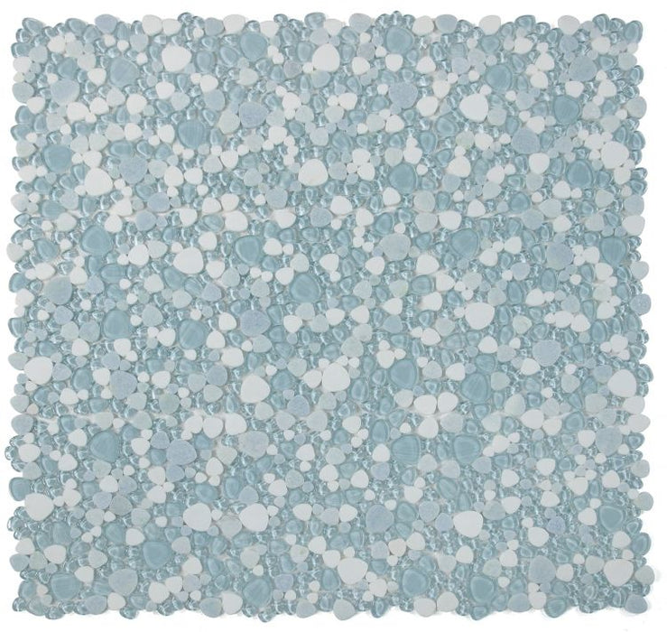 Elysium - Peach 12" x 12" Glass and Marble Mosaic - Crystal Ocean