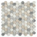 Elysium - Penny Marble 11 in. x 11.75 in. Marble Mosaic - Blue