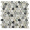 See Elysium - Penny Marble 11 in. x 11.75 in. Marble Mosaic - Grassland