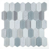 See Elysium - Montage 12.5 in. x 13.25 in. Elongated Hex Marble Mosaic - Modern Grey