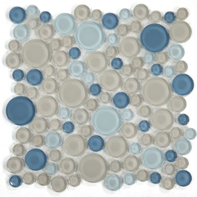 Elysium - Lady 10.75 in. x 10.75 in. Glass Mosaic - Cielo