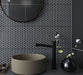 Elysium - Penny Round 11.5 in. x 12.25 in. Porcelain Mosaic - Black Matte