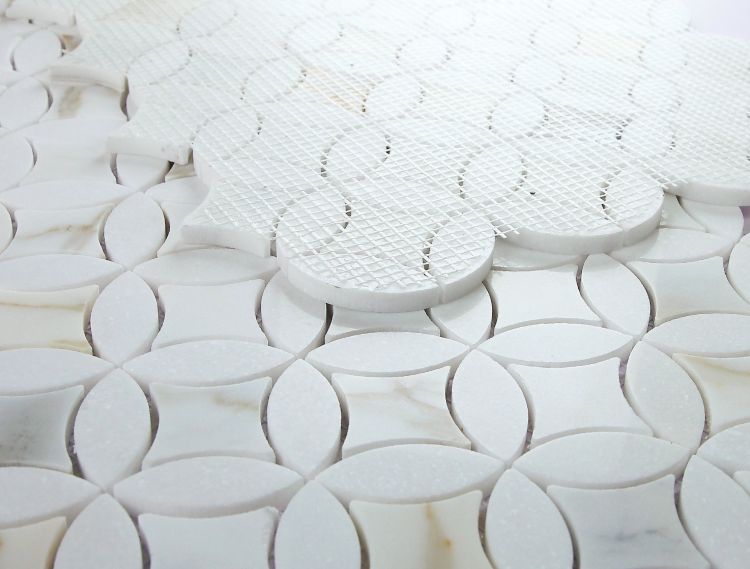 Elysium - Embrace 12" x 12" Marble Mosaic - Calacatta Gold