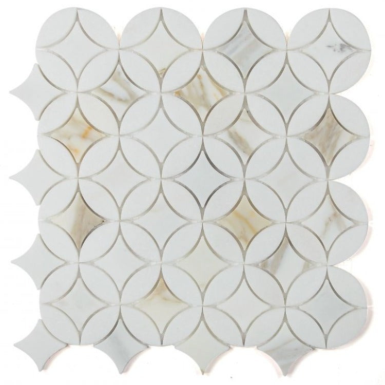 Elysium - Embrace 12" x 12" Marble Mosaic - Calacatta Gold