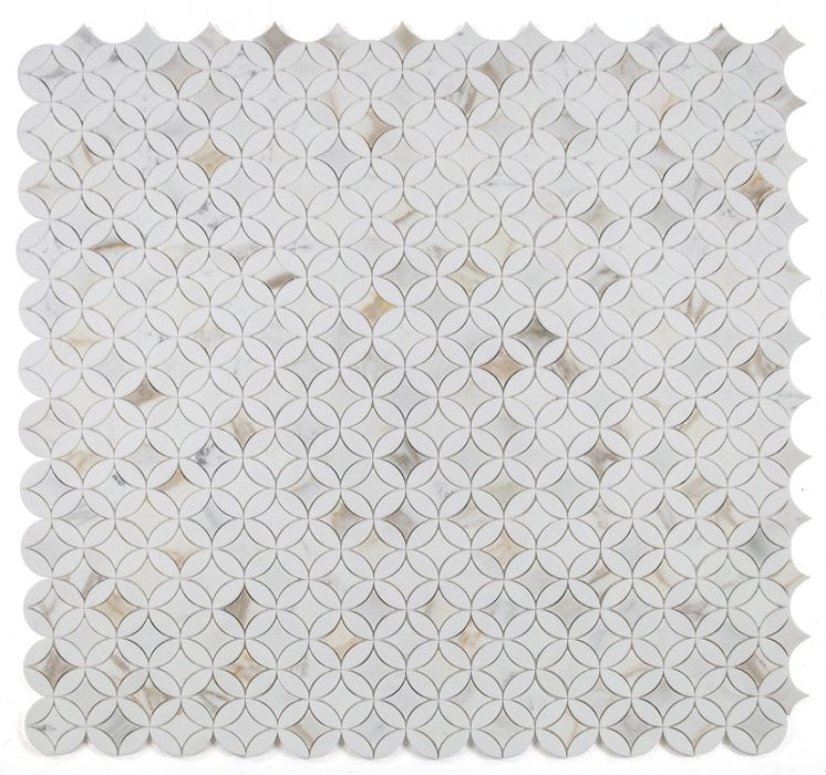 Elysium - Embrace 12" x 12" Marble Mosaic - Calacatta Gold