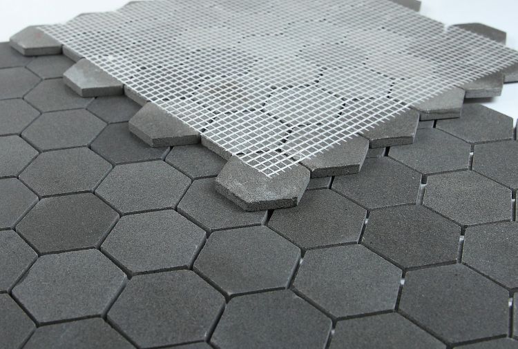 Elysium - Hexagon 2" x 2" Marble Mosaic - Basalt