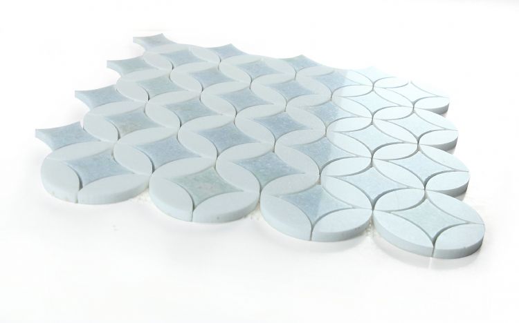 Elysium - Embrace 12" x 12" Marble Mosaic - Crystal Ocean