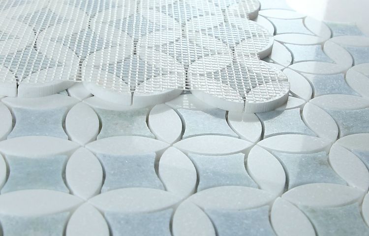 Elysium - Embrace 12" x 12" Marble Mosaic - Crystal Ocean