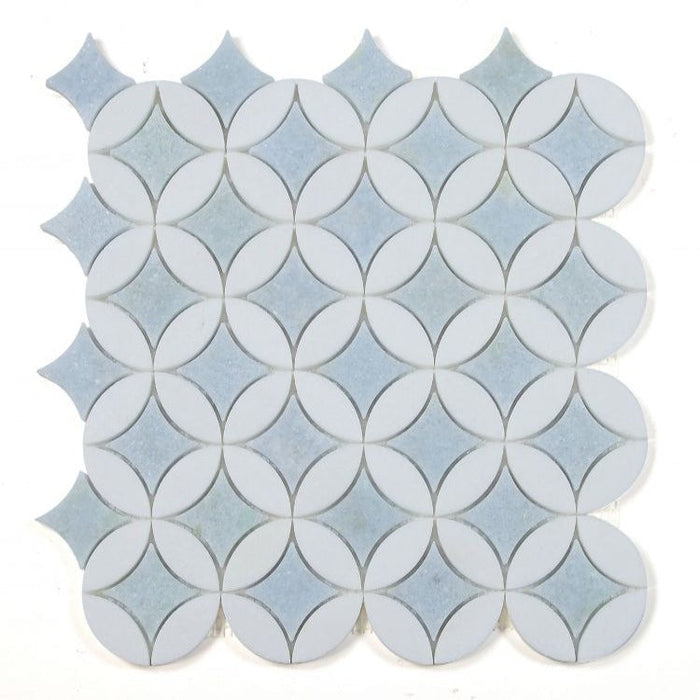 Elysium - Embrace 12" x 12" Marble Mosaic - Crystal Ocean