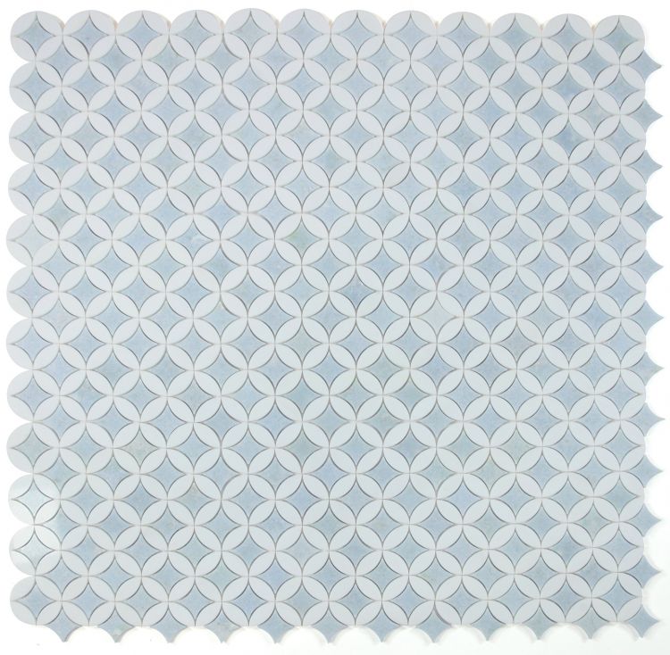 Elysium - Embrace 12" x 12" Marble Mosaic - Crystal Ocean