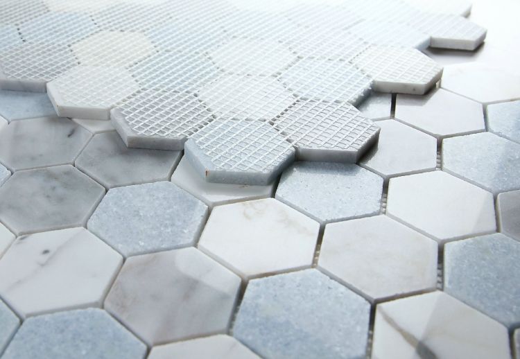 Elysium - Hexagon 2&quot; x 2&quot; Marble Mosaic - Livid